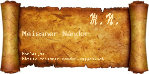 Meissner Nándor névjegykártya